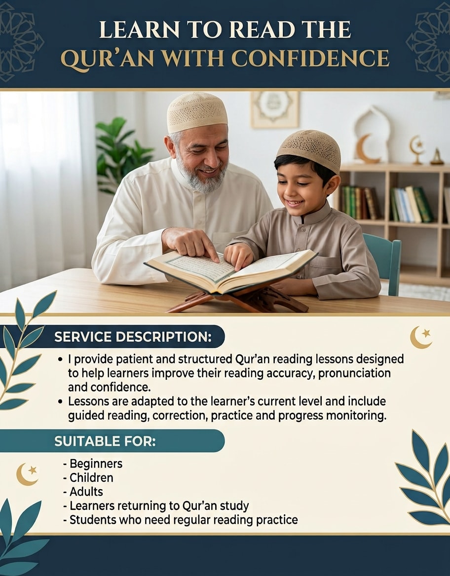 I will teach beginners to read Arabic confidently and correctly