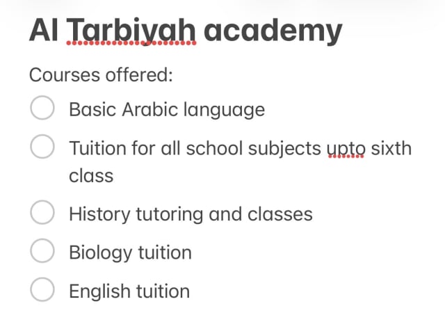 Tutoring services 