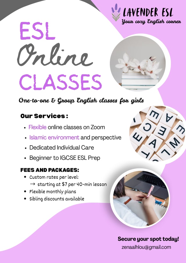 English as a Second Language teacher, Islamic Studies Teacher