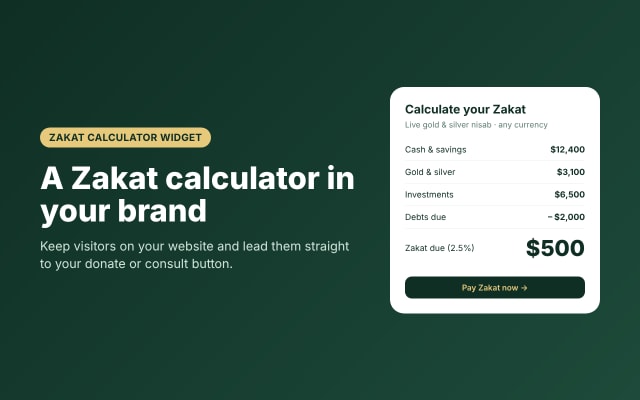 I will add a branded Zakat calculator to your website