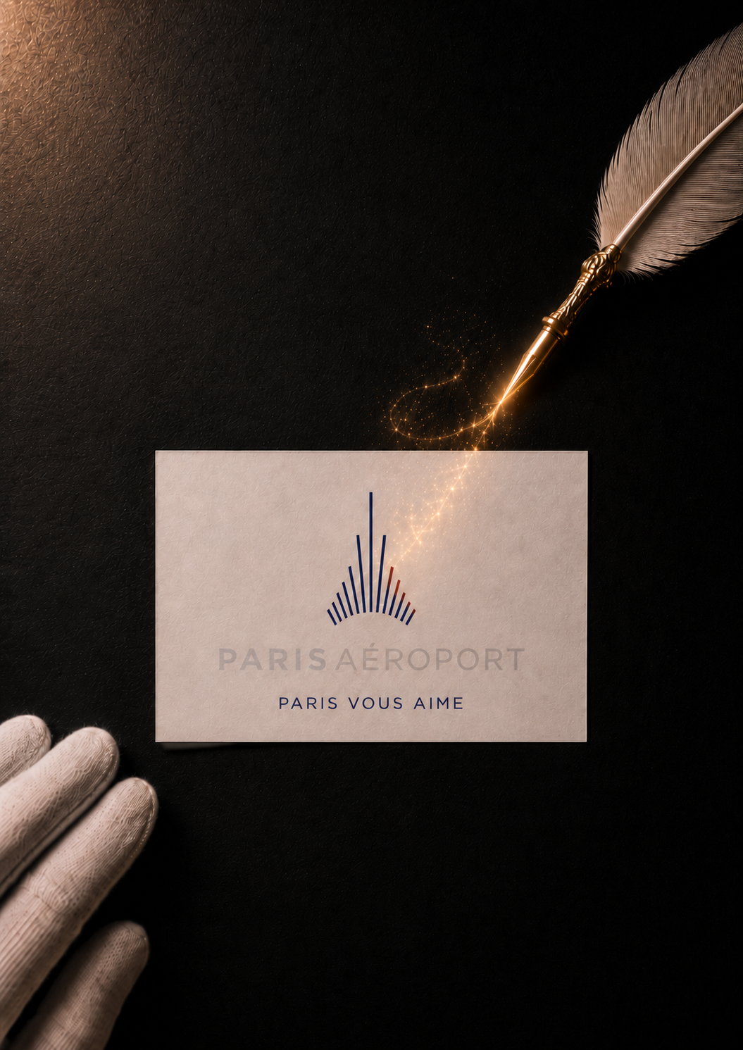 Mise en scène de l’opération 04 montrant la dénomination PARIS AÉROPORT grisée lorsque son poids différenciant est fortement réduit.