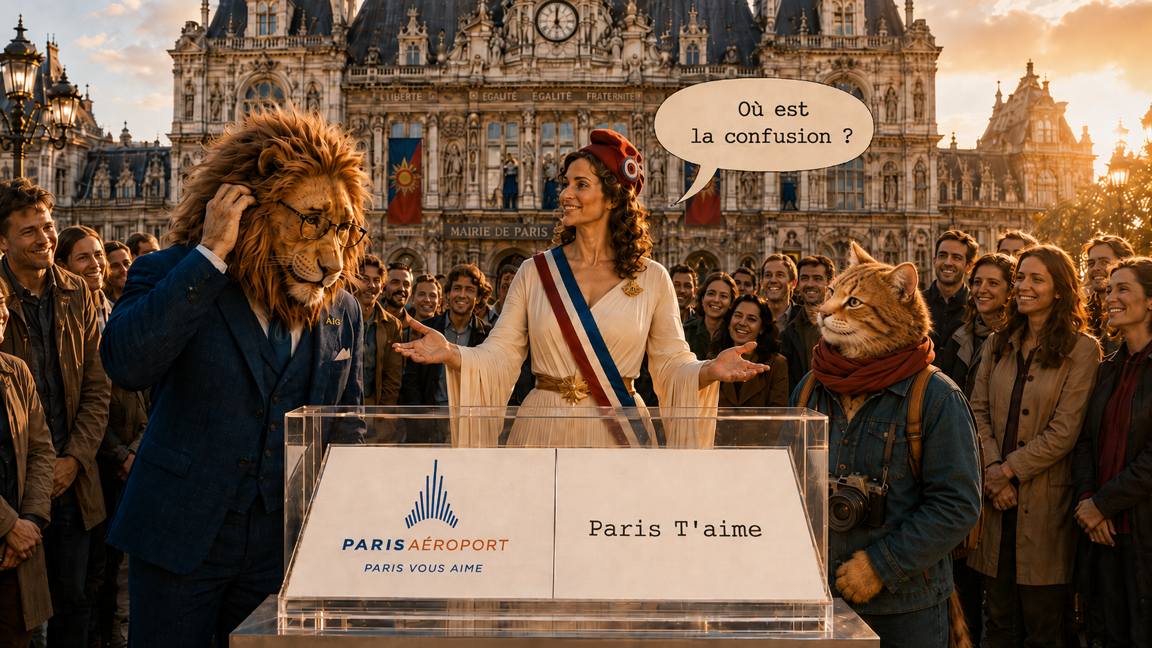 La scène publique de la première comparaison de marques.