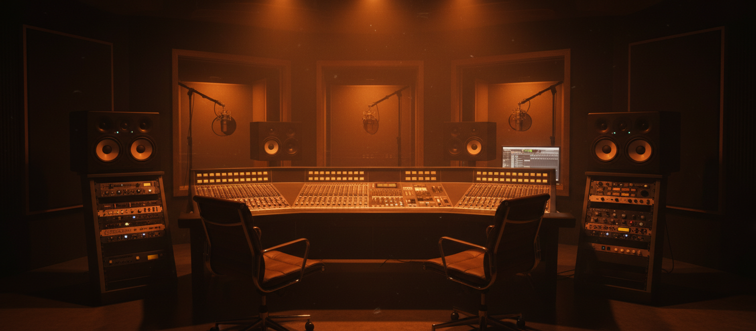 Professional audio production studio