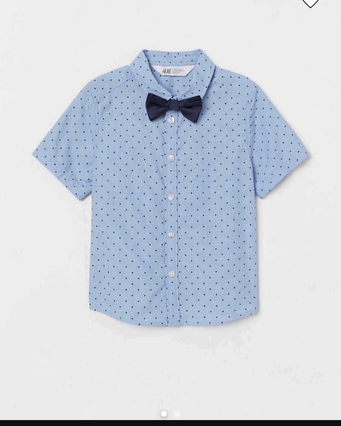 Boys pocadot bowed shirt