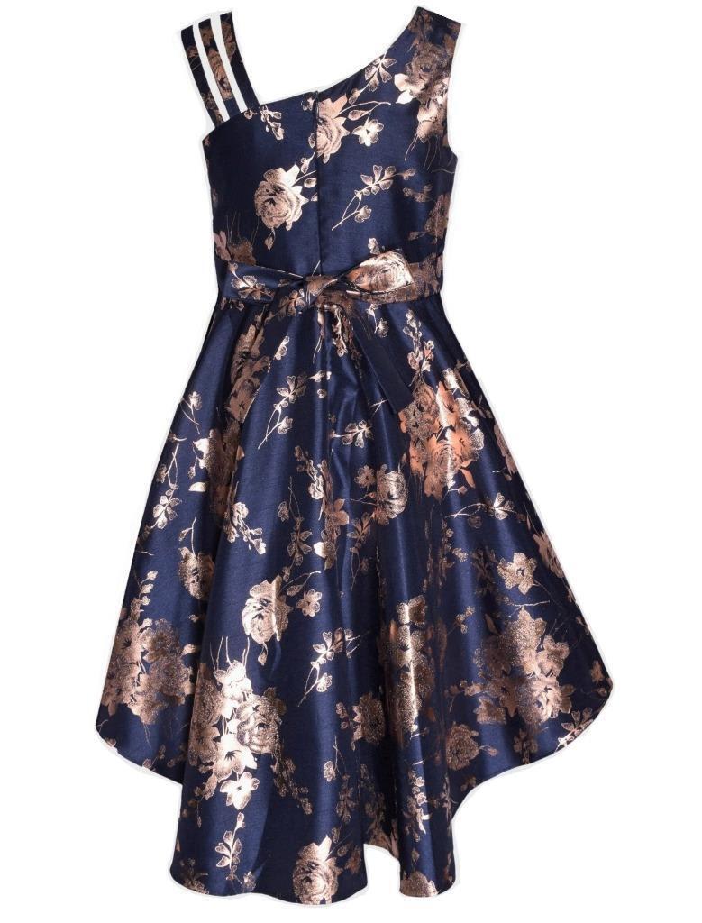 Navy & Gold one hand Shoulder dress