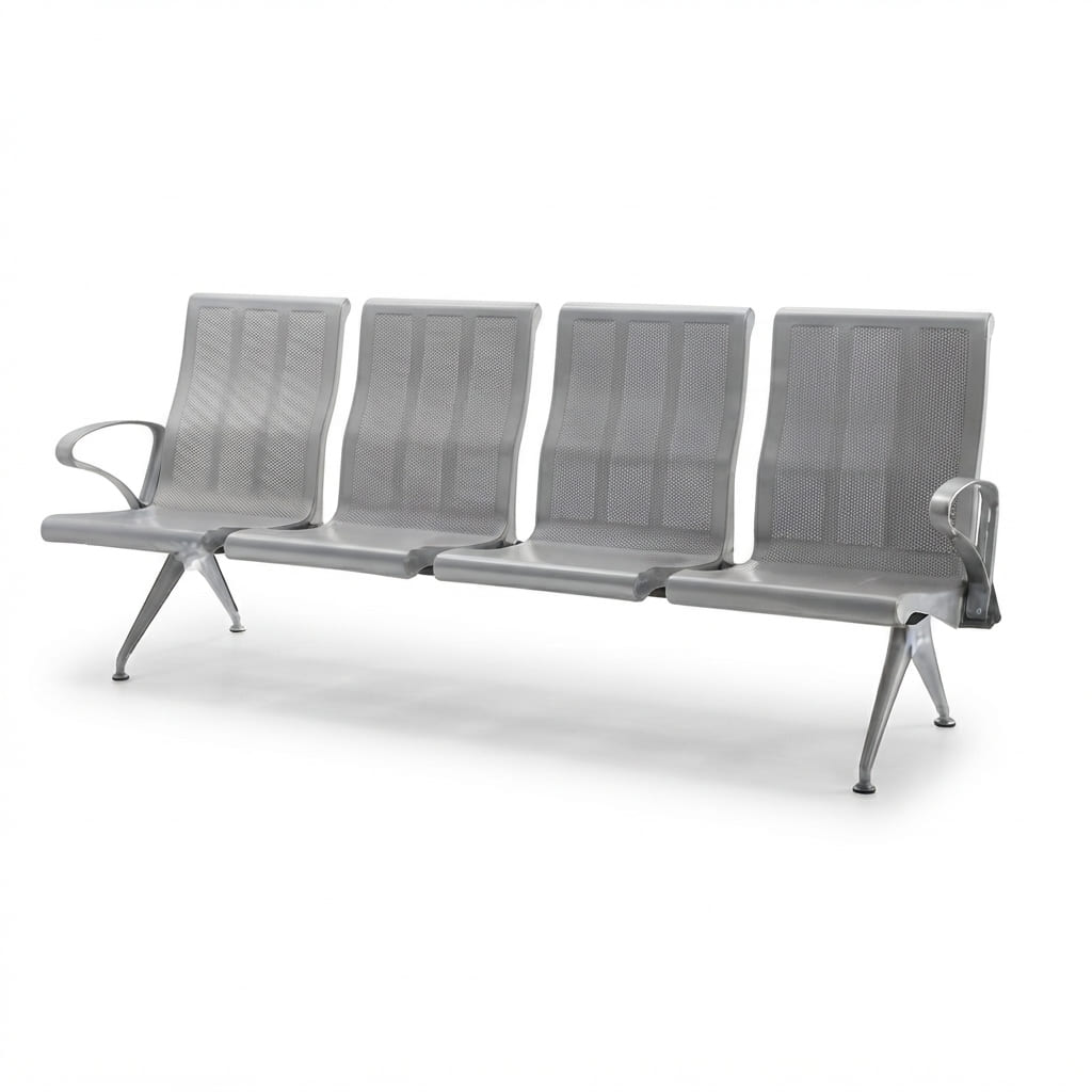 BANC D'ATTENTE METALLIQUE 4 PLACES