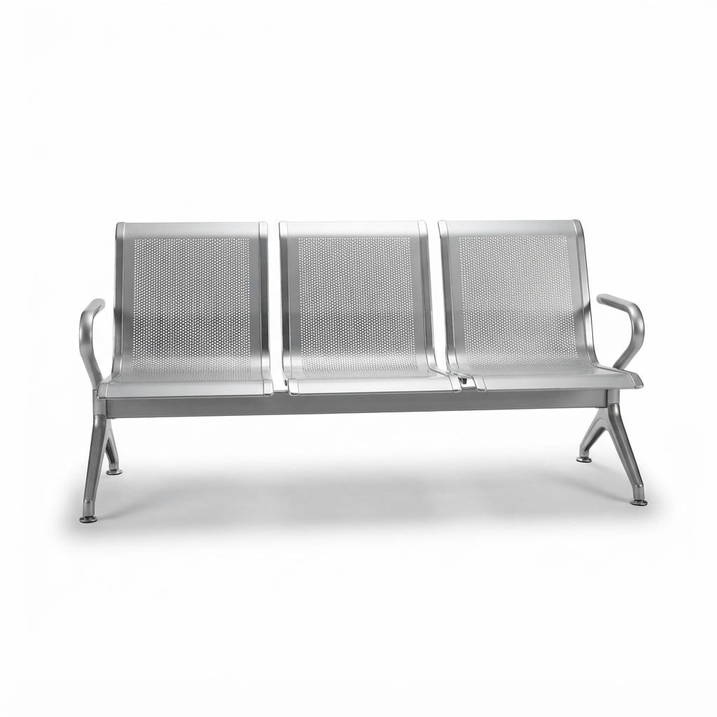 BANC D'ATTENTE METALLIQUE 3 PLACES