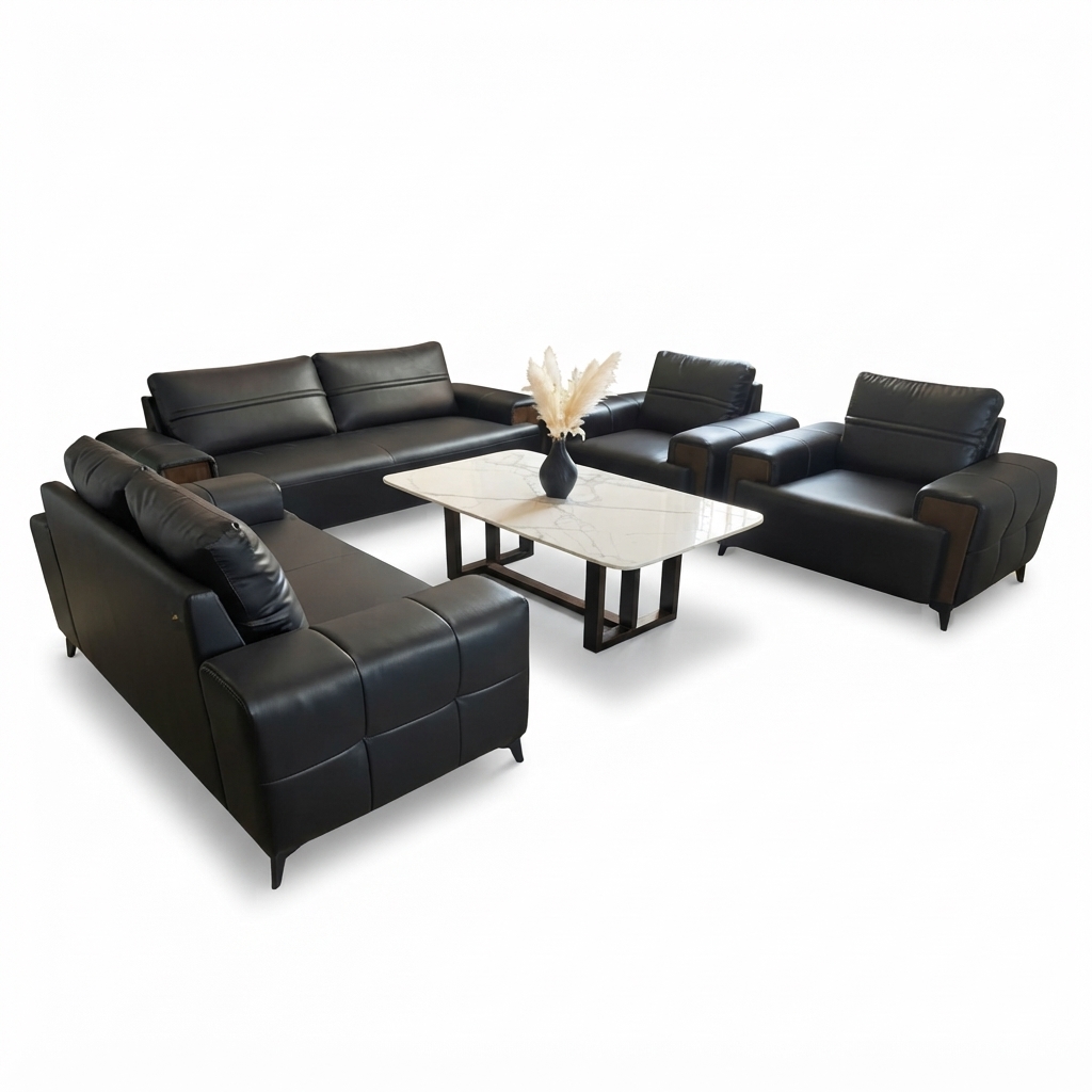 Ensemble Salon Complet Cuir 7 Places