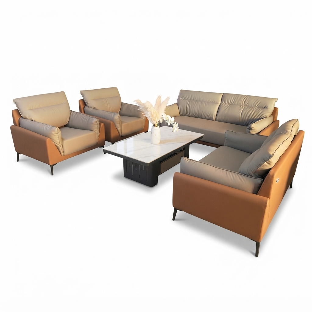 Ensemble Salon Complet Cuir 7 Places