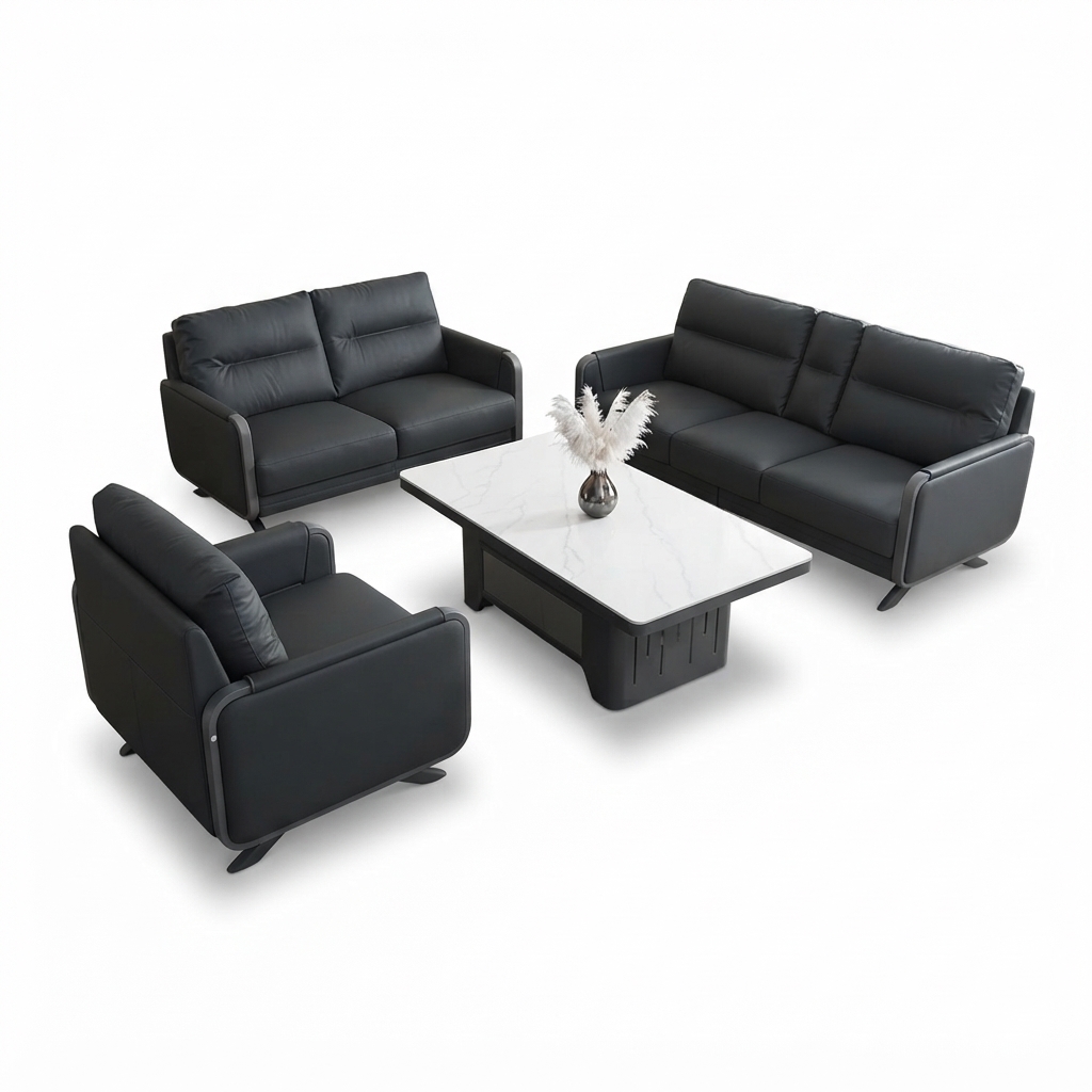 Ensemble Salon Complet Cuir 7 Places
