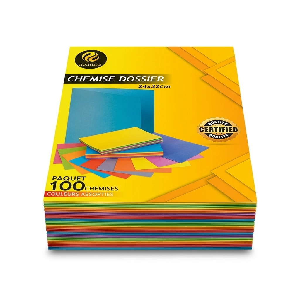 Chemise dossier A4 en carton coloré – NOLIMITS