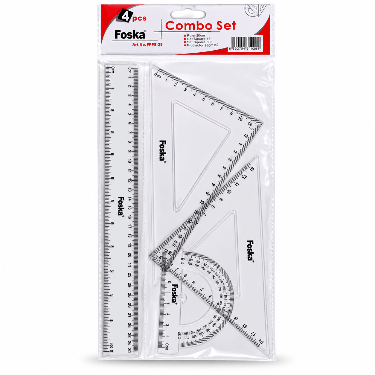 ENSEMBLE DE GEOMETRIE 4 PIECES