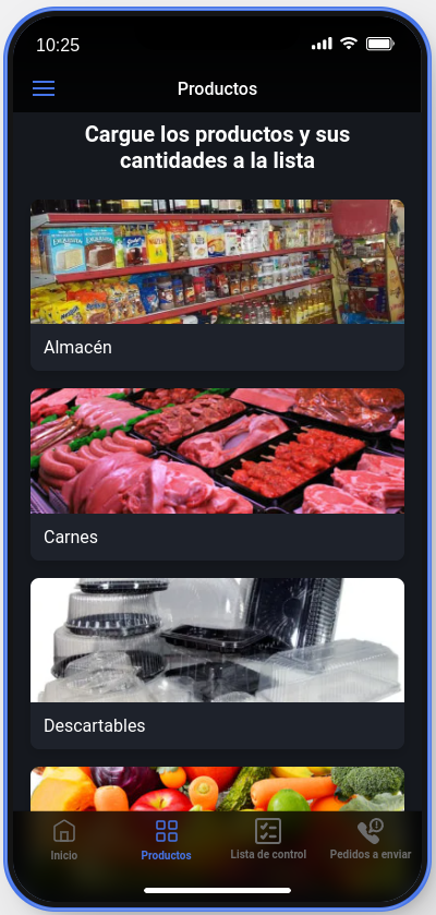 App pedidos compras