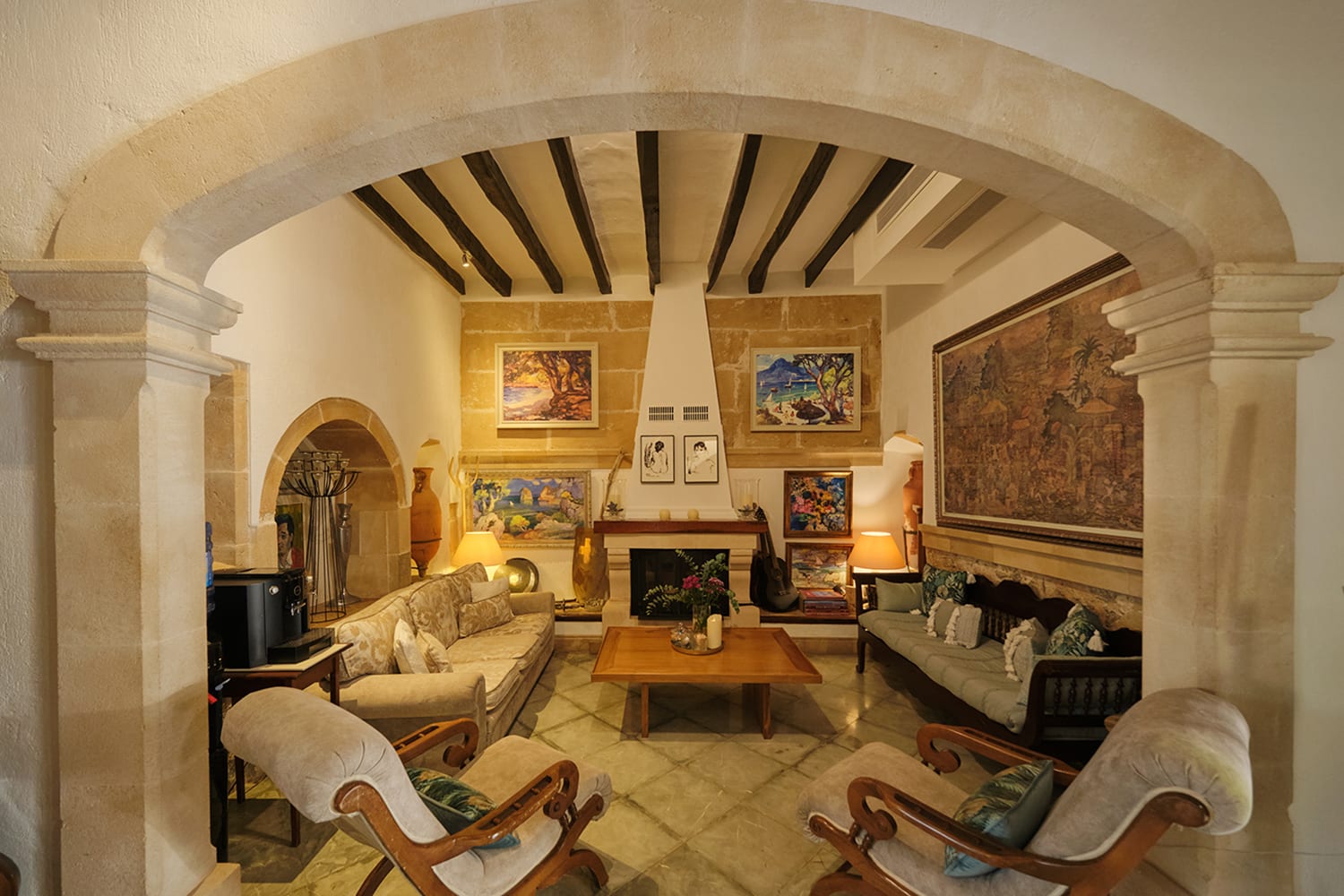 Salon interior at Son Sant Jordi, Pollença