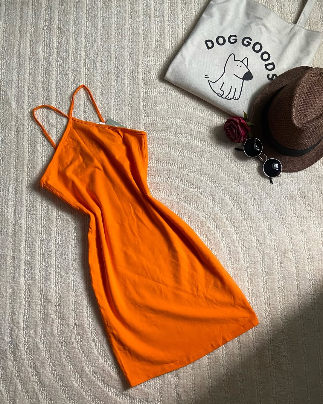 H&m Fitted Dress Orange
