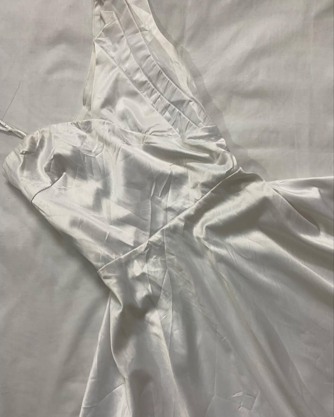 White Satin Mini Dress