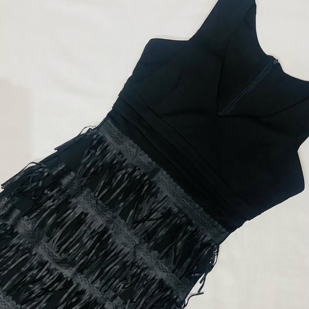 Black Leather Fringe Dress