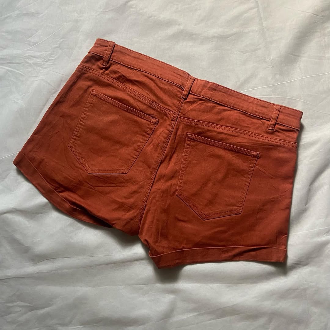 H&M Denim Shorts Brick Red Denim Shorts