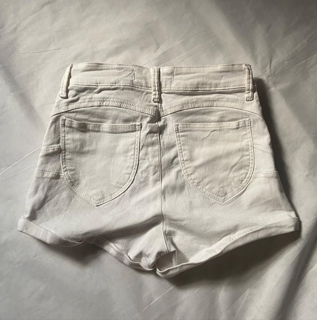 White Denim Shorts Waist