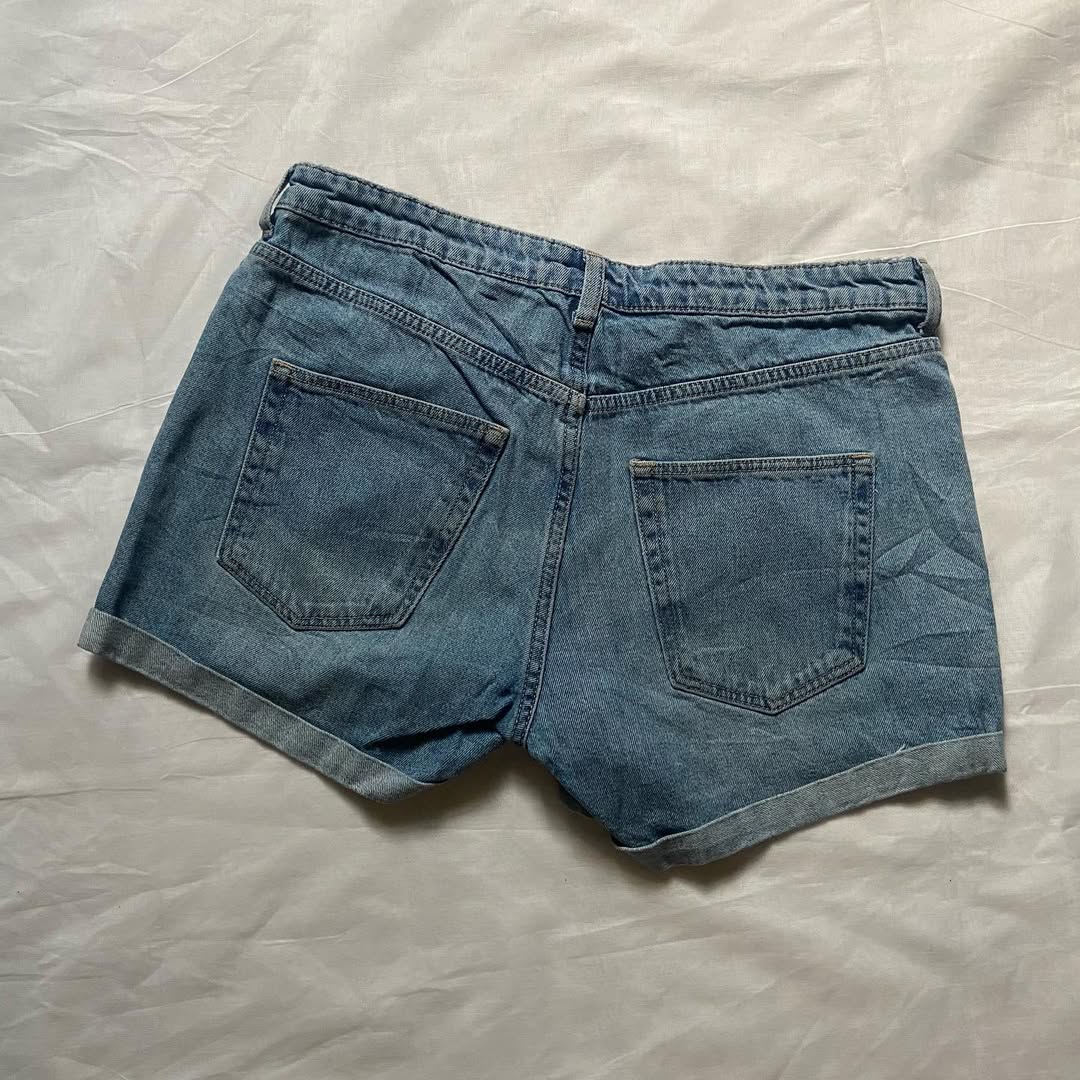 Blue Denim Shorts Waist