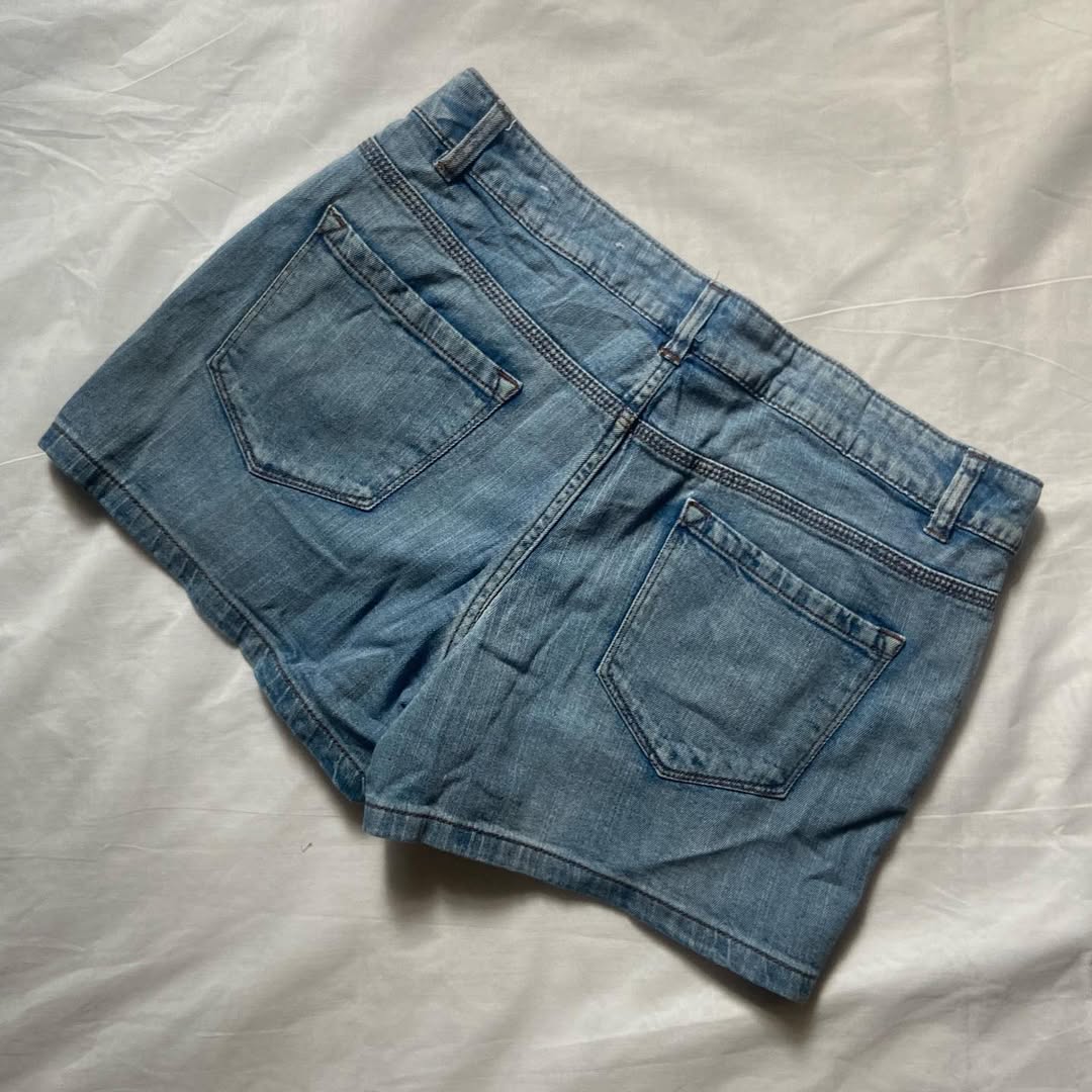 Blue Denim Shorts Waist