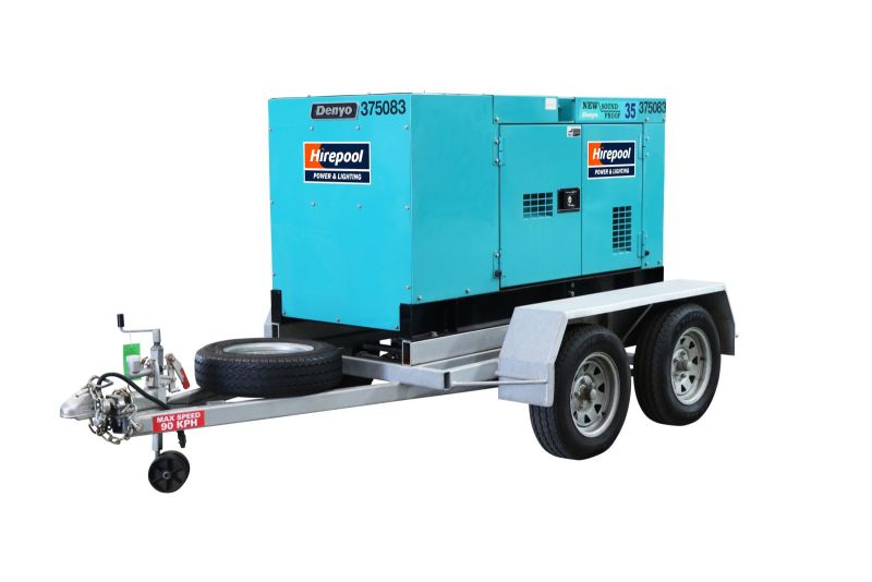 375B Generator Silenced Towable 30kVA to 39kVA for hire Hirepool