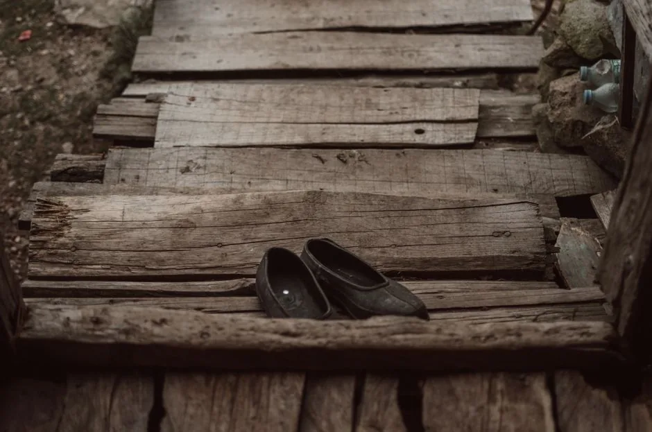 Shoes left at the entrance of a Korean home