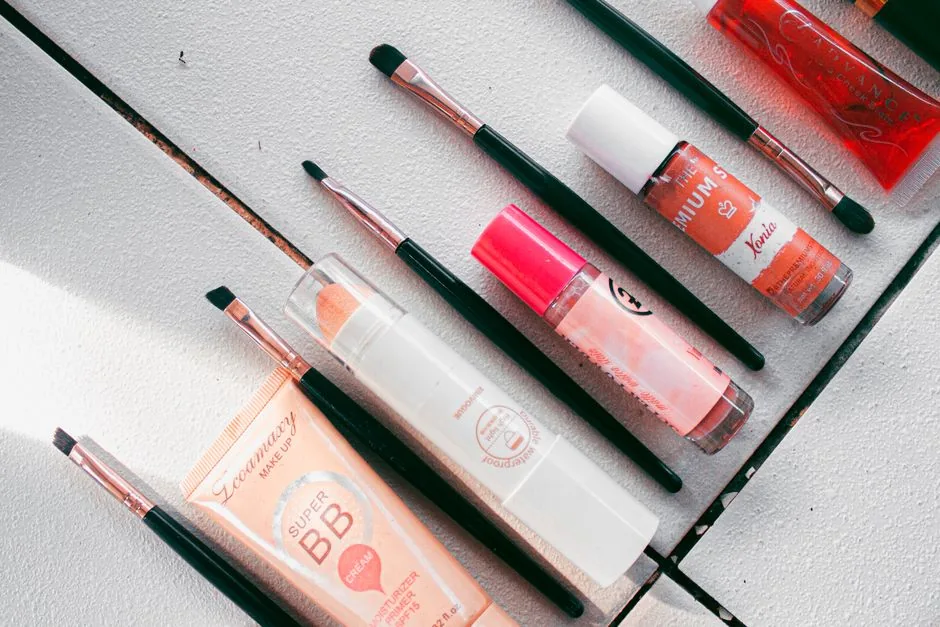 A neatly arranged set of skincare products for a morning and night routine