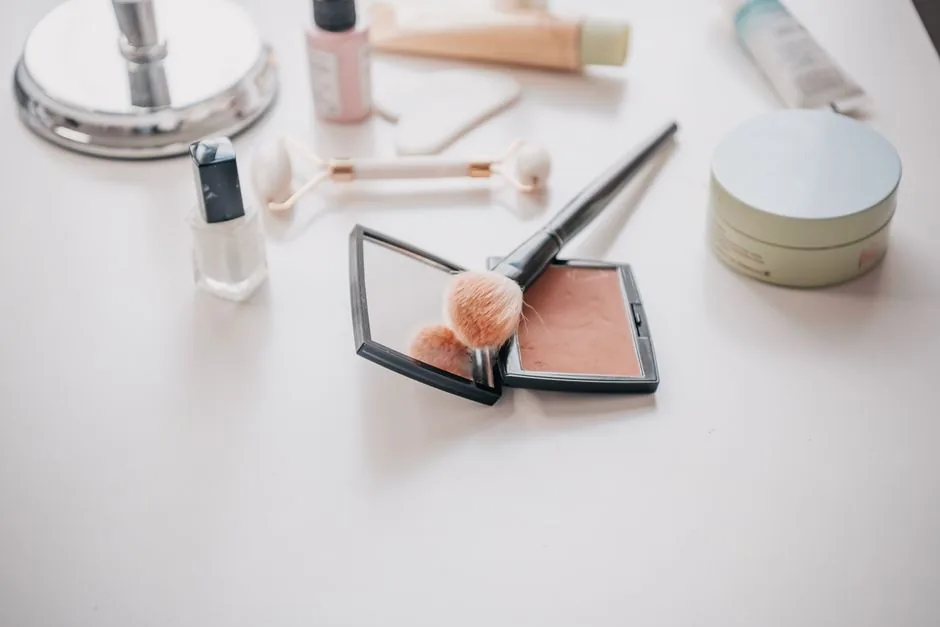 A pared-down selection of skincare products