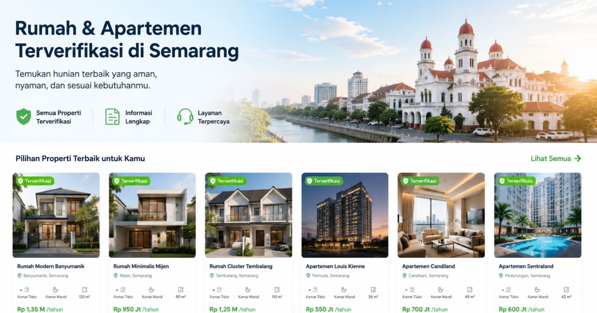 Daftar Properti Sewa Terpercaya di Semarang yang Sudah Terverifikasi Google