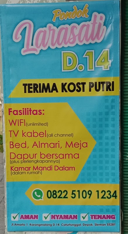 Kost Putri Pondok Larasati - foto properti sewa