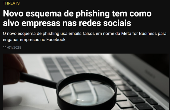 Novo esquema de phishing chega às empresas no Facebook