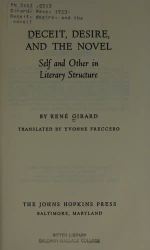 Deceit, Desire, and the Novel
