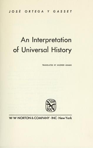An Interpretation of Universal History.