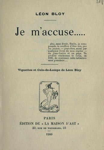 Cover of Je M'Accuse...