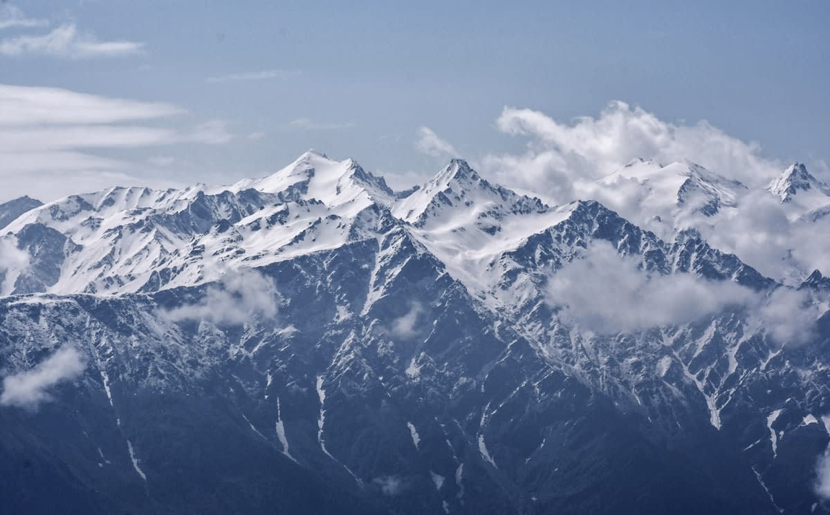 Himalayan mountains with a digital overlay representing connectivity