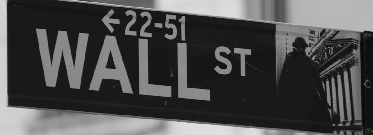 Wall Street trading floor high angle
