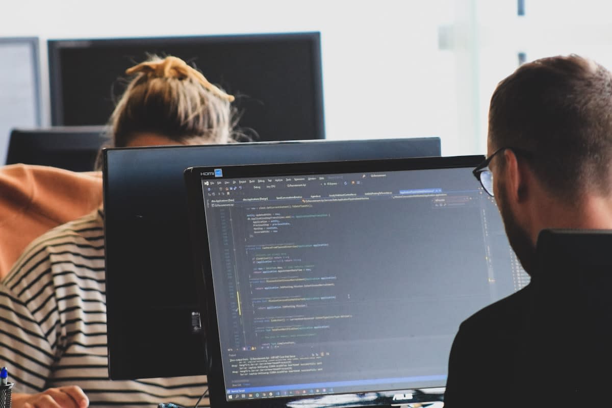 Developer using AI coding agent