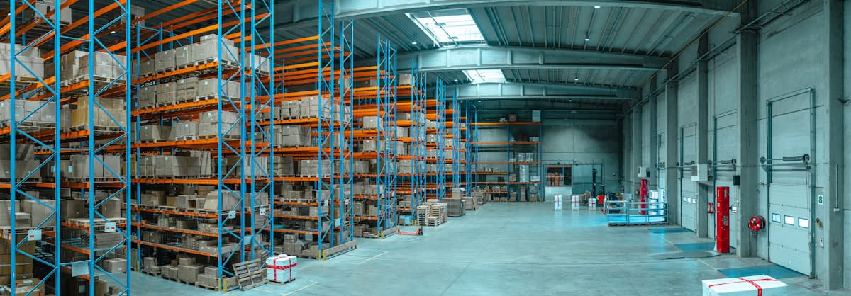 High-tech logistics center with automated systems