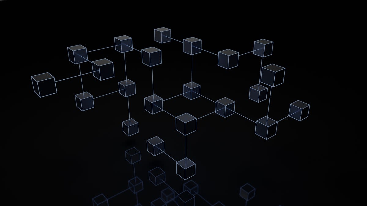 conceptual diagram of AI agents collaborating in a network