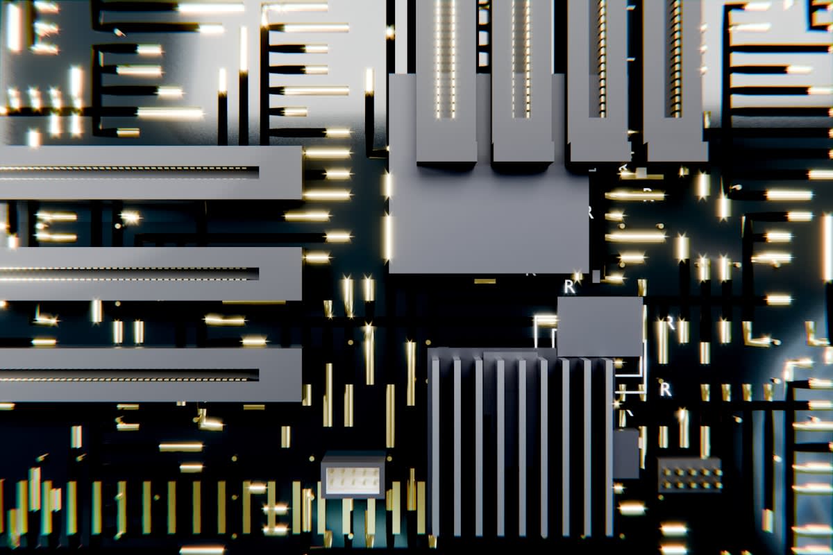 Close up of an AI microprocessor chip
