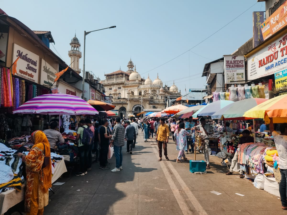 Digital payments in a bustling Indian market