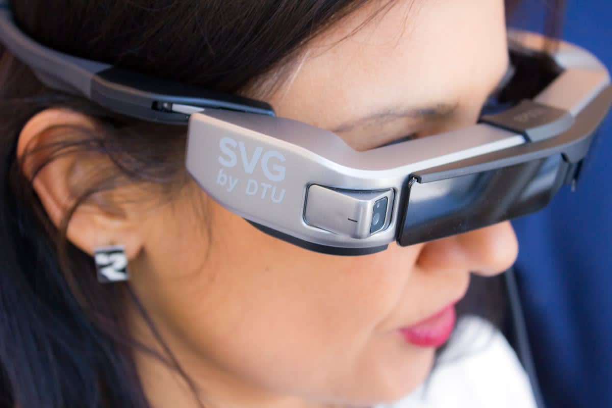 Smart glasses being inspected by a proctor