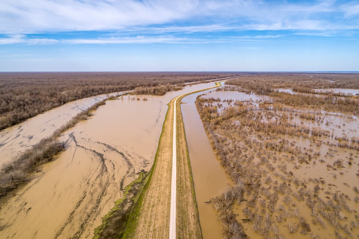 River flood erosion landscape