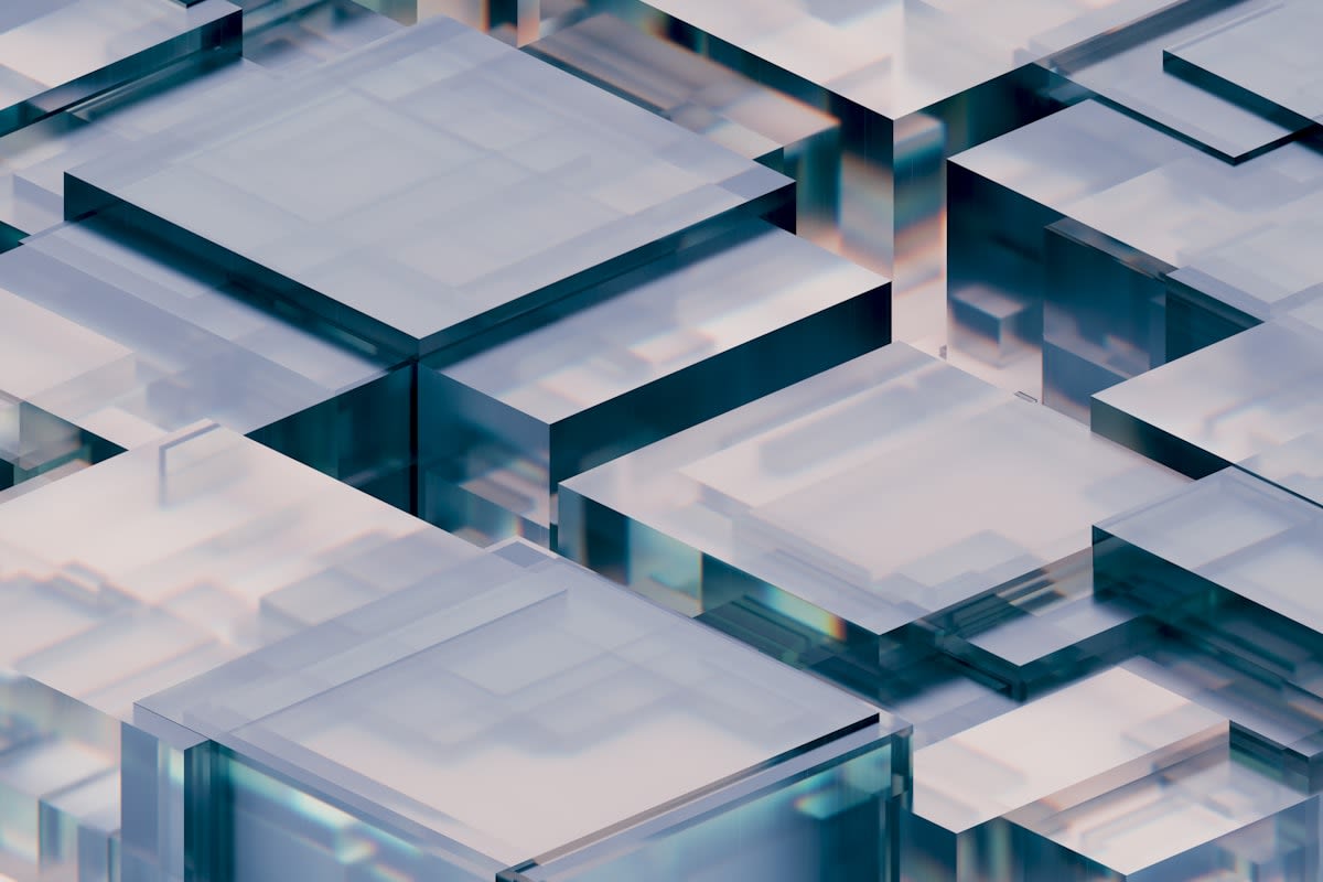 Abstract representation of a data factory or AI scaling process