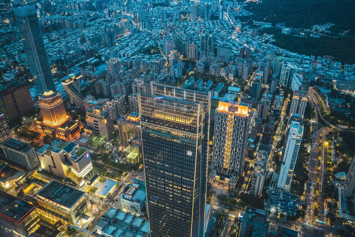 Aerial view of a high-tech data center in Taipei