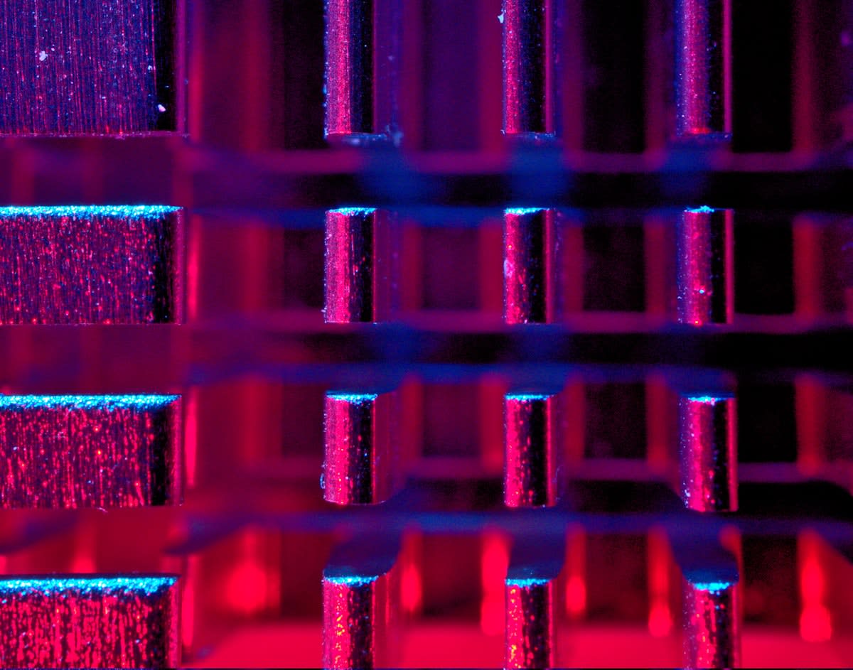 Close up of a quantum computing processor