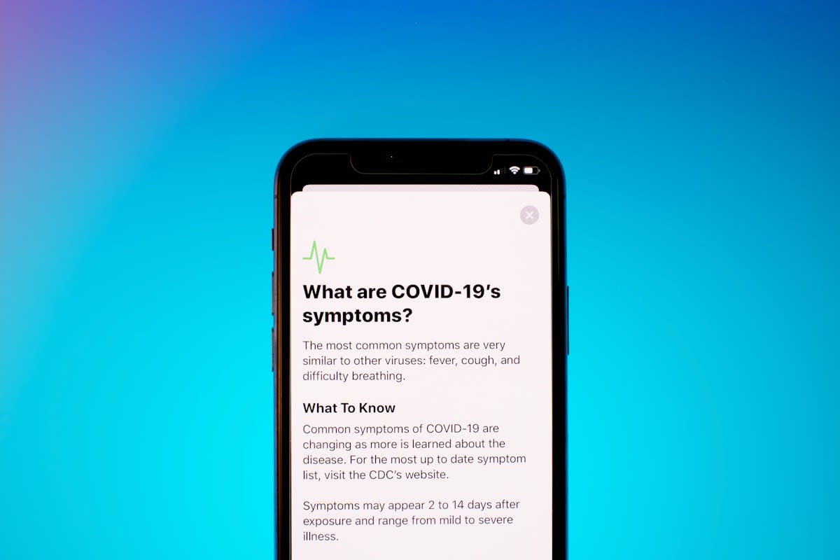 Digital health interface showing AI symptom checker