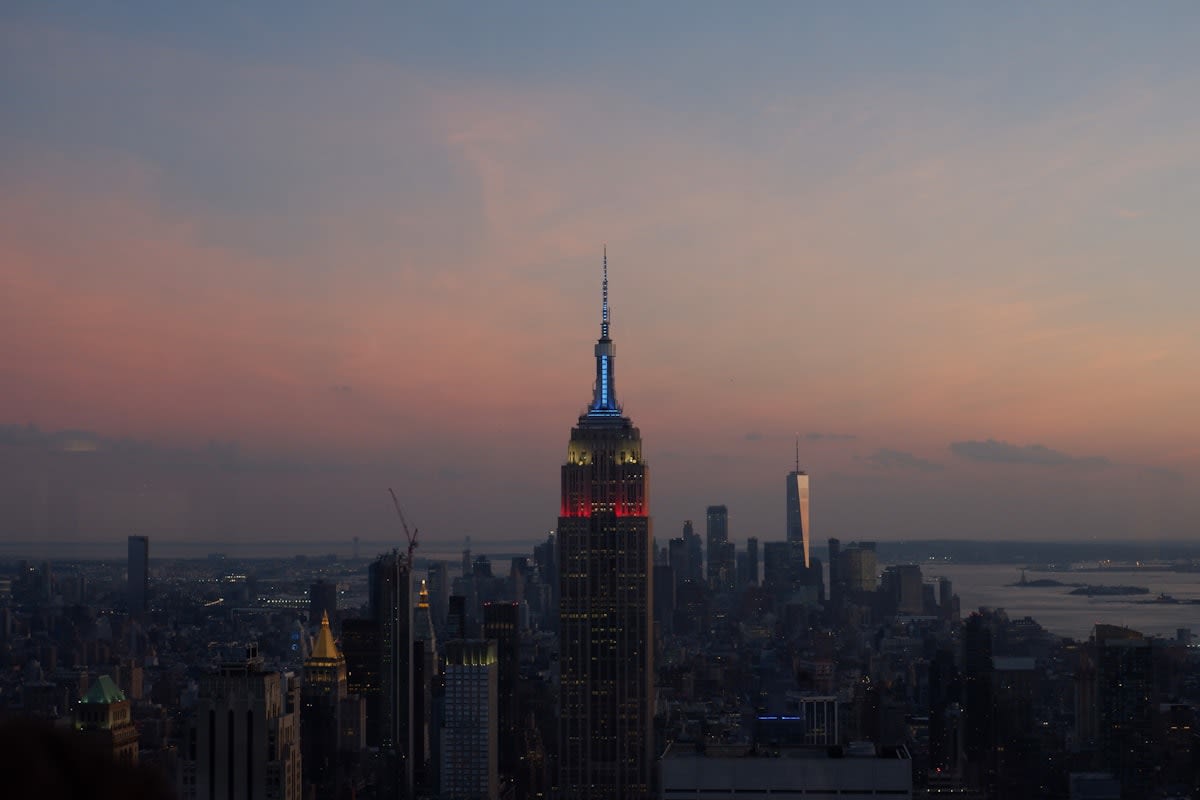 Empire State Building spire top view