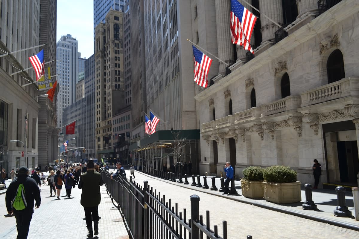New York Stock Exchange floor with traders